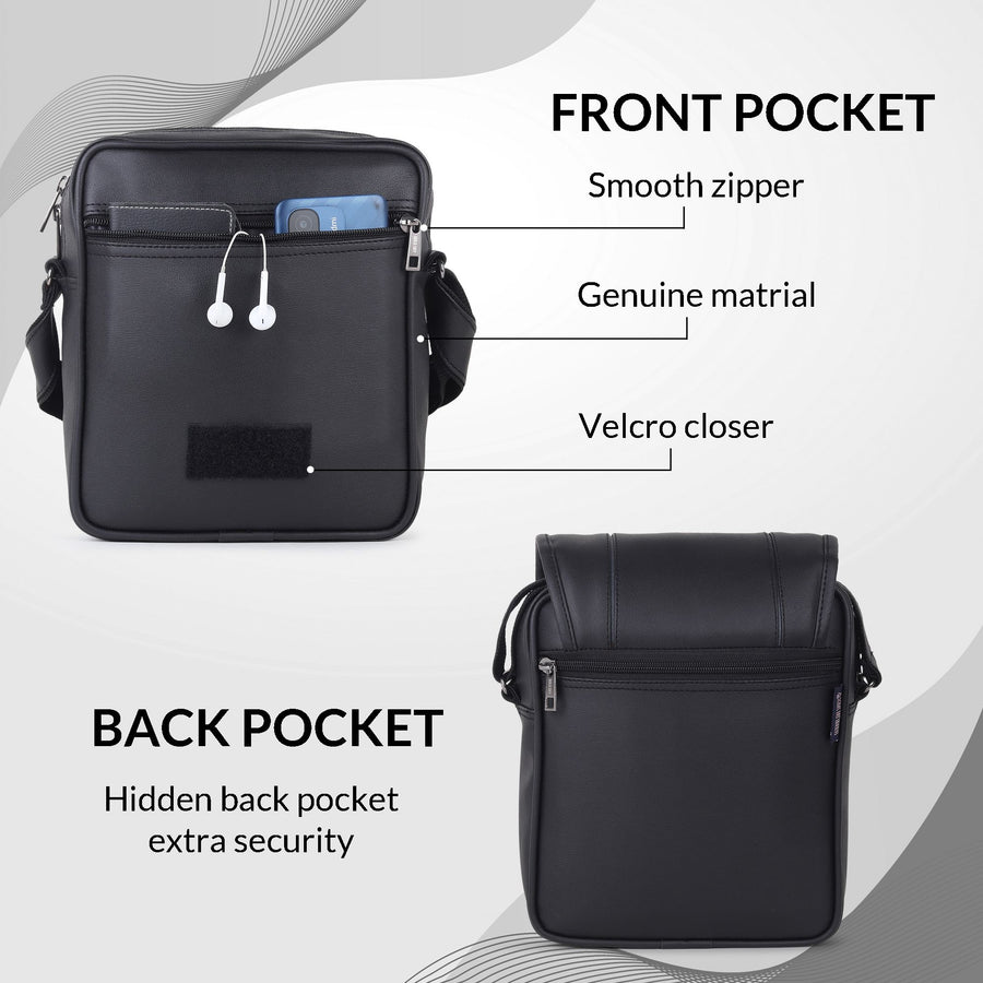 Draper Premium Vegan Leather Sling Bag With Padded Tab Sleeve
