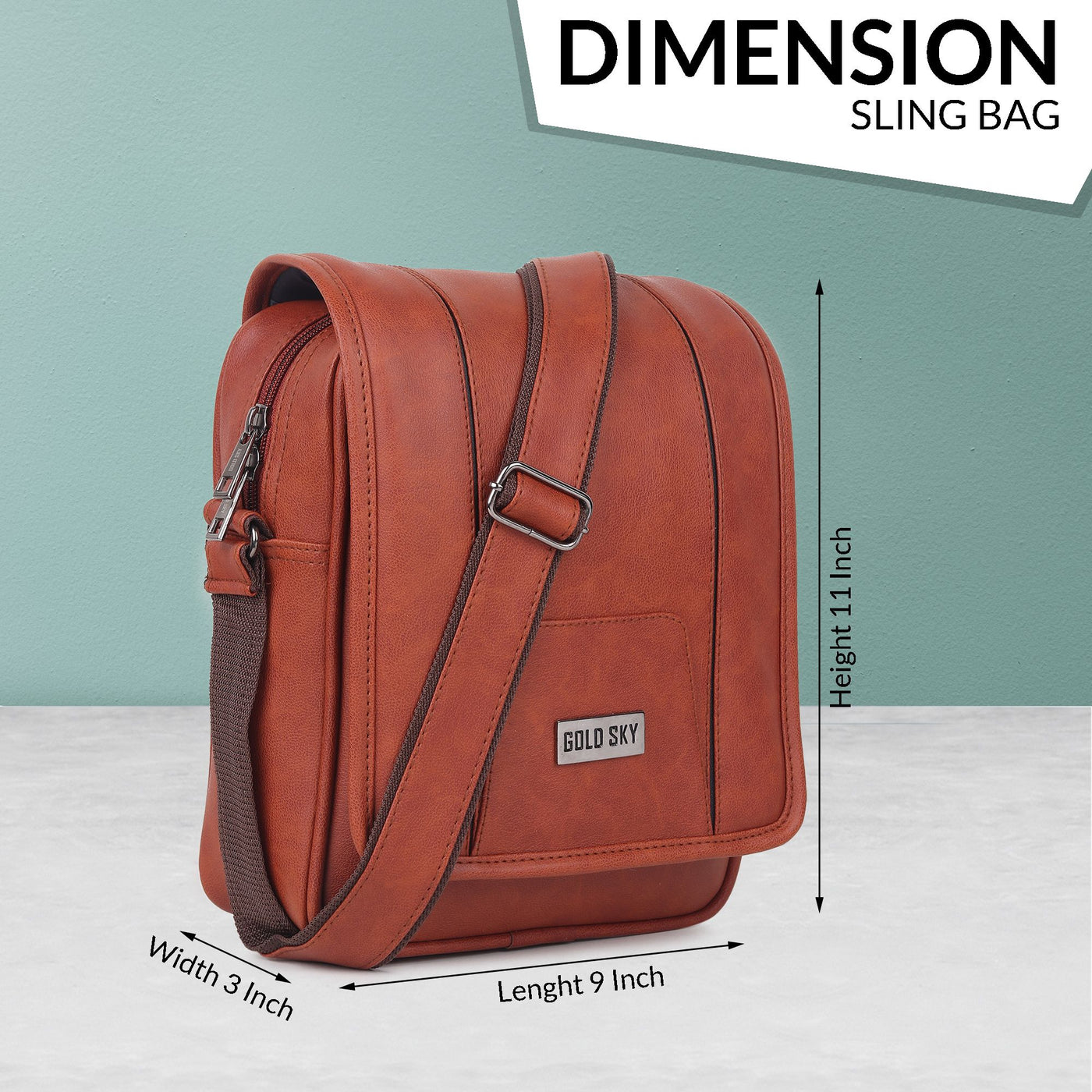 Draper Premium Vegan Leather Sling Bag With Padded Tab Sleeve