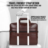 LuxCraft Expandable Vegan Leather Laptop Messenger Bag