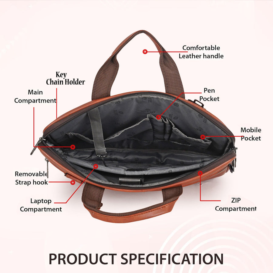 UrbanFlex Expandable Vegan Leather Messenger Bag