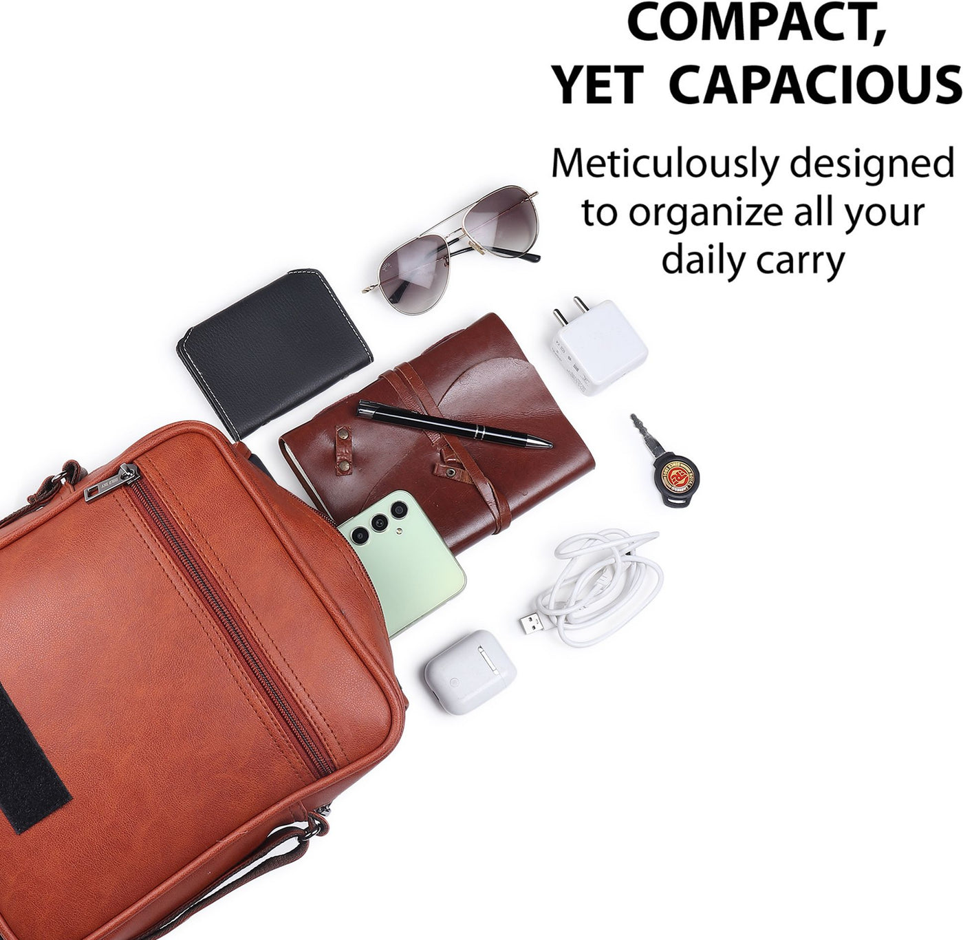 UrbanEdge Premium Vegan Leather Men’s Sling Bag