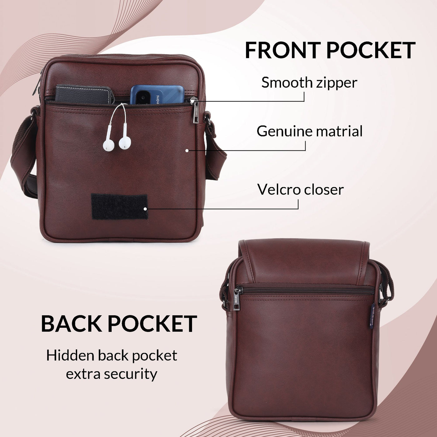UrbanEdge Premium Vegan Leather Men’s Sling Bag