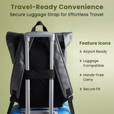 Vantior Premium Vegan Leather Roll Top Backpack
