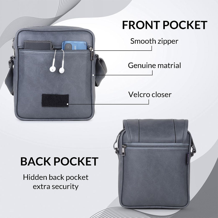 Draper Premium Vegan Leather Sling Bag With Padded Tab Sleeve