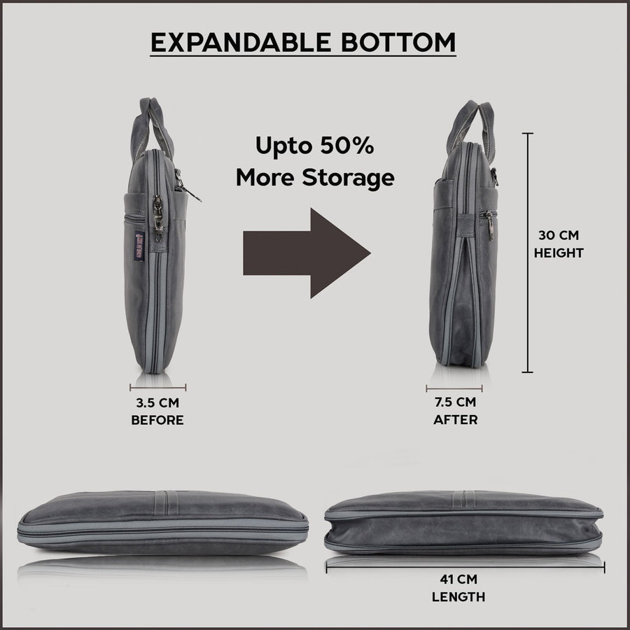UrbanFlex Expandable Vegan Leather Messenger Bag