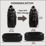 LuxCraft Expandable Vegan Leather Laptop Messenger Bag