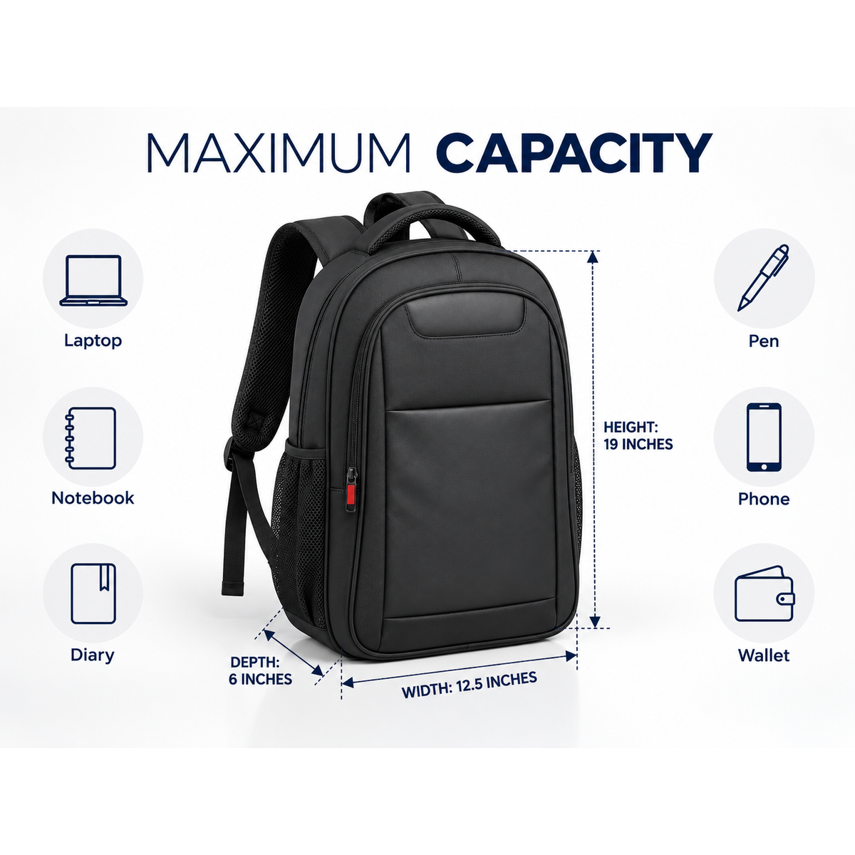 Nylon Oxford Fabric Laptop Backpack with Chest Strap