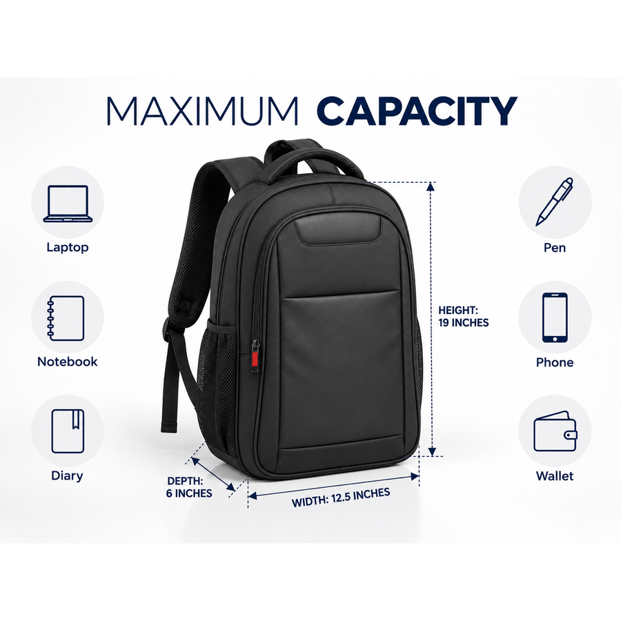 Nylon Oxford Fabric Laptop Backpack with Chest Strap