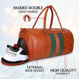 VoyagerX Vegan Leather Duffel with Shoe Compartment - 45 L