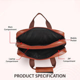 LuxCraft Expandable Vegan Leather Laptop Messenger Bag