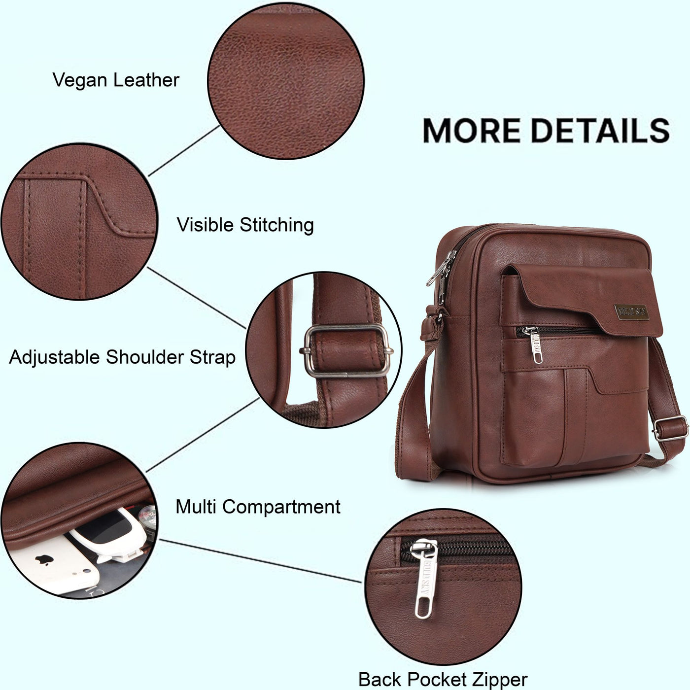 MetroEdge Premium Vegan Leather Sling Bag