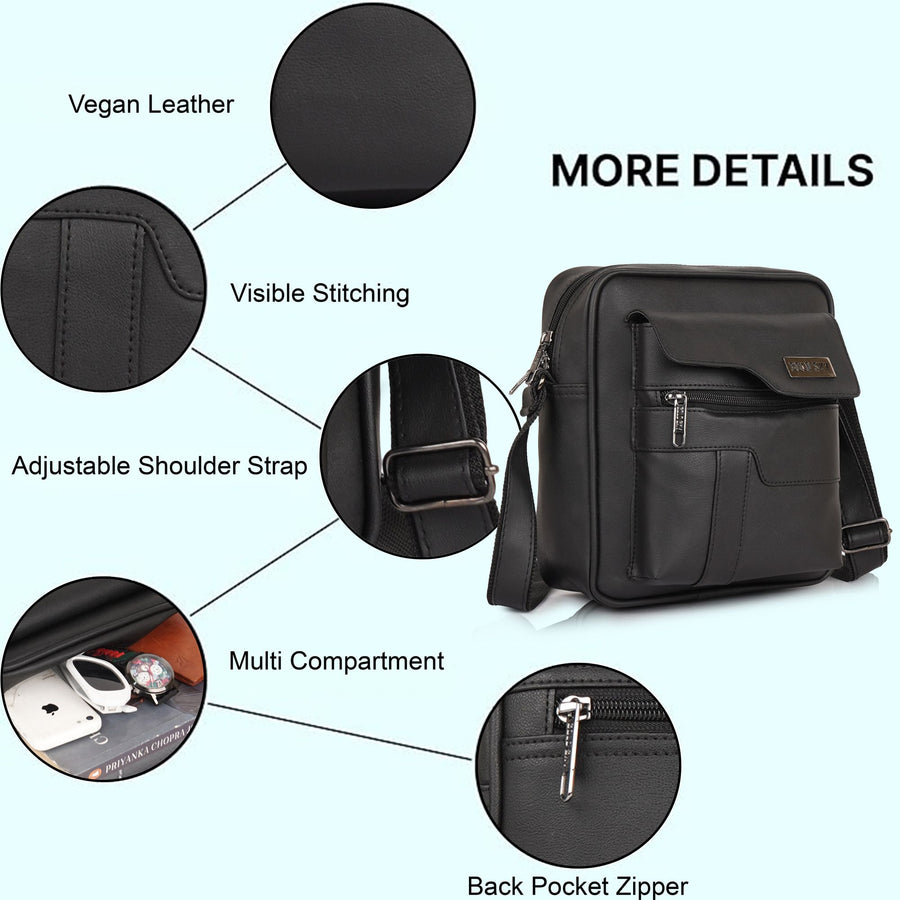 MetroEdge Premium Vegan Leather Sling Bag