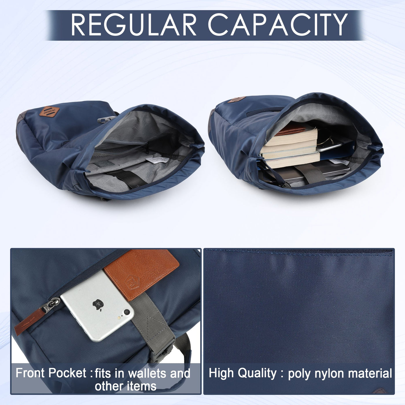 MIDSHIP Navigator 15" Nylon Roll Top Backpack - 15 L