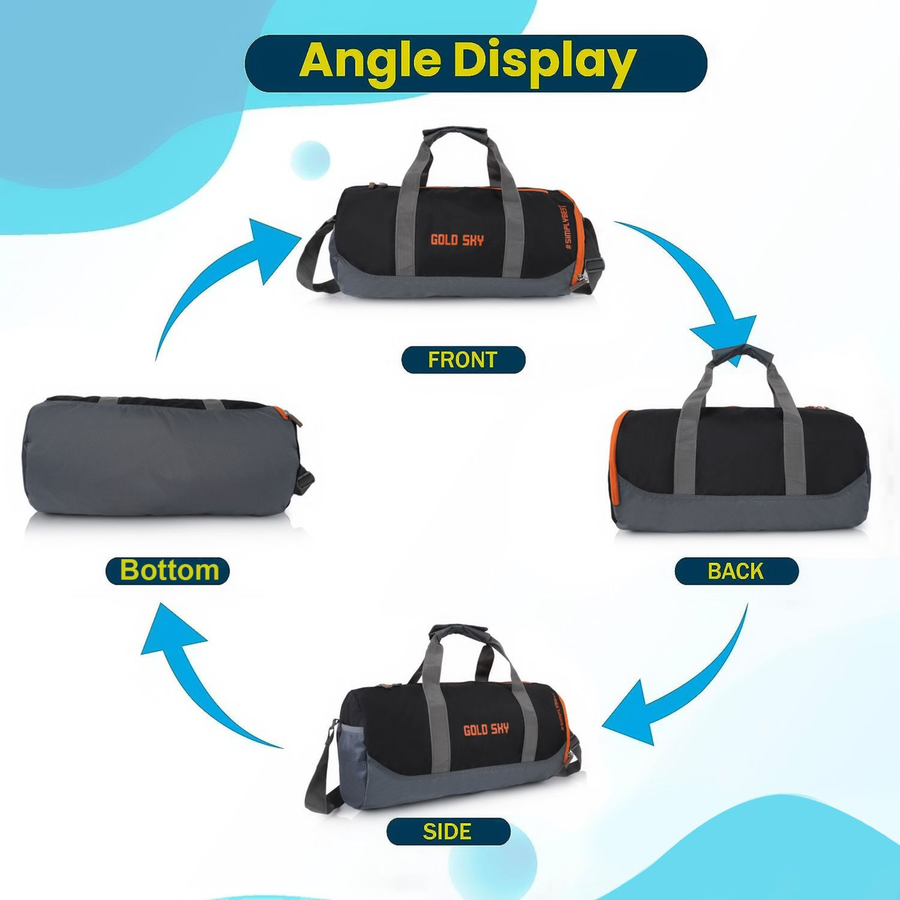 Aeris Polyester Gym Bag with Dedicated Shoe Compartment