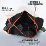 Aeris Polyester Gym Bag with Dedicated Shoe Compartment