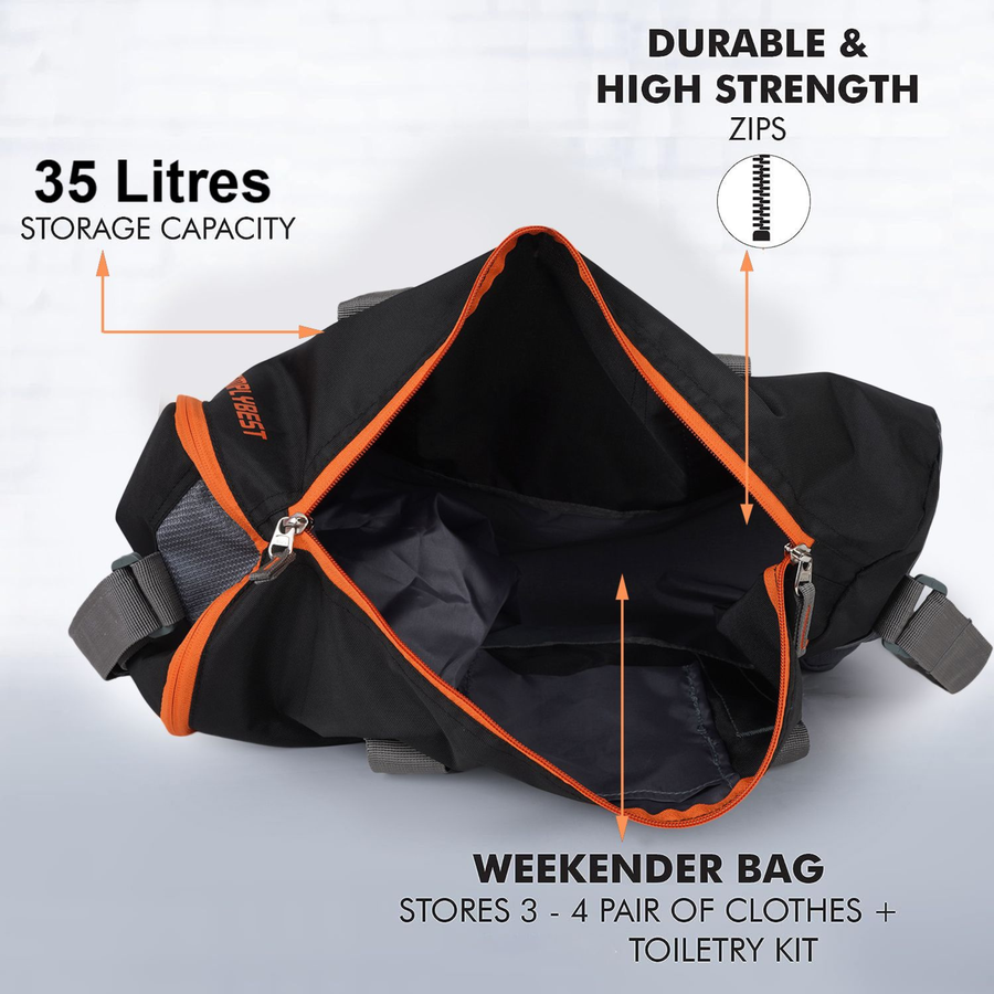 Aeris Polyester Gym Bag with Dedicated Shoe Compartment