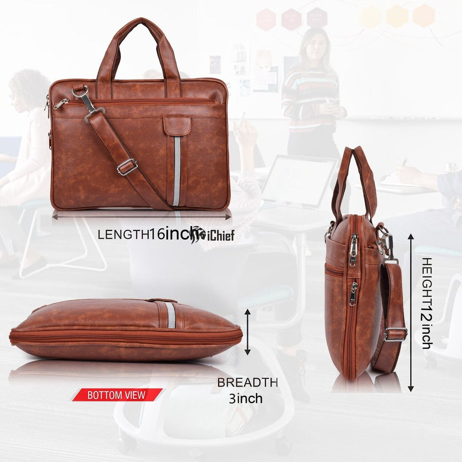 WhiteLine Bottom Expandable Laptop Messenger Bag for Men