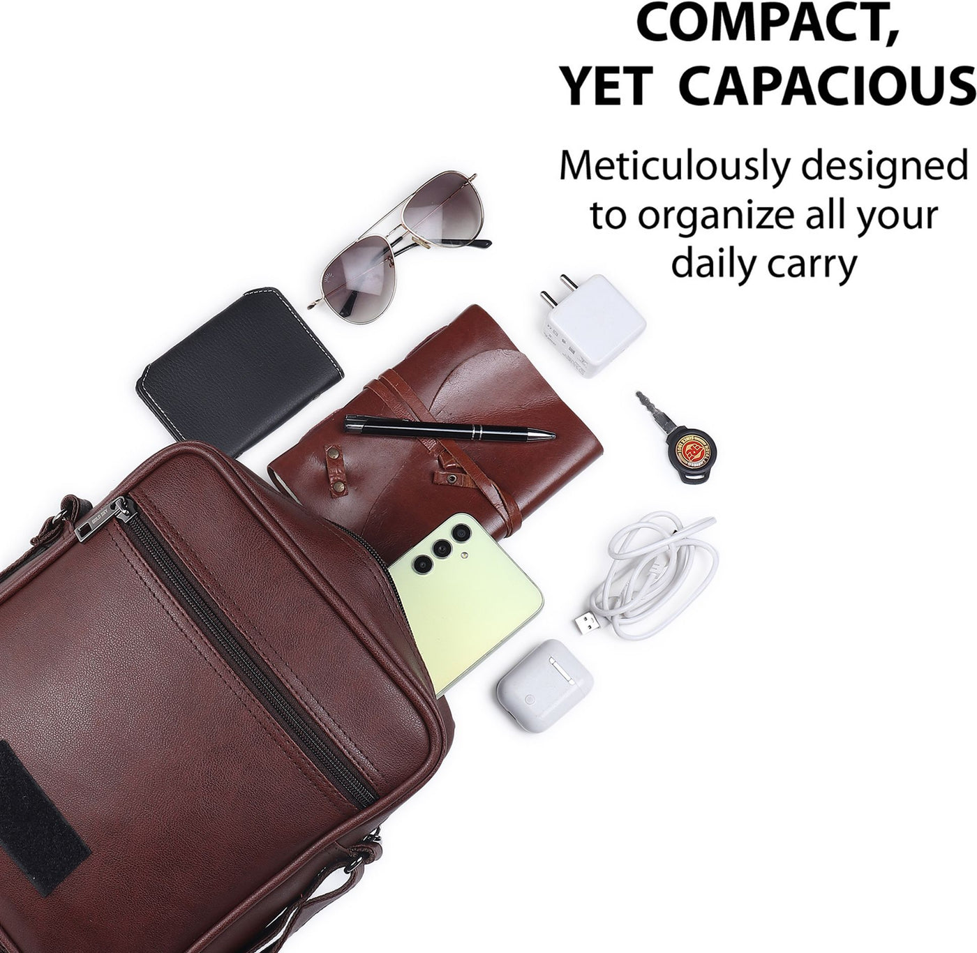 UrbanEdge Premium Vegan Leather Men’s Sling Bag