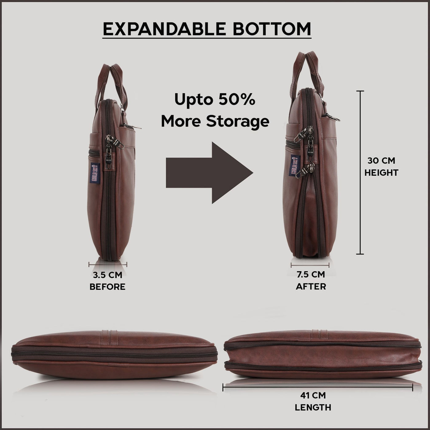 UrbanFlex Expandable Vegan Leather Messenger Bag