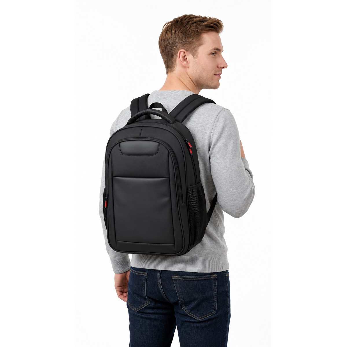 Nylon Oxford Fabric Laptop Backpack with Chest Strap