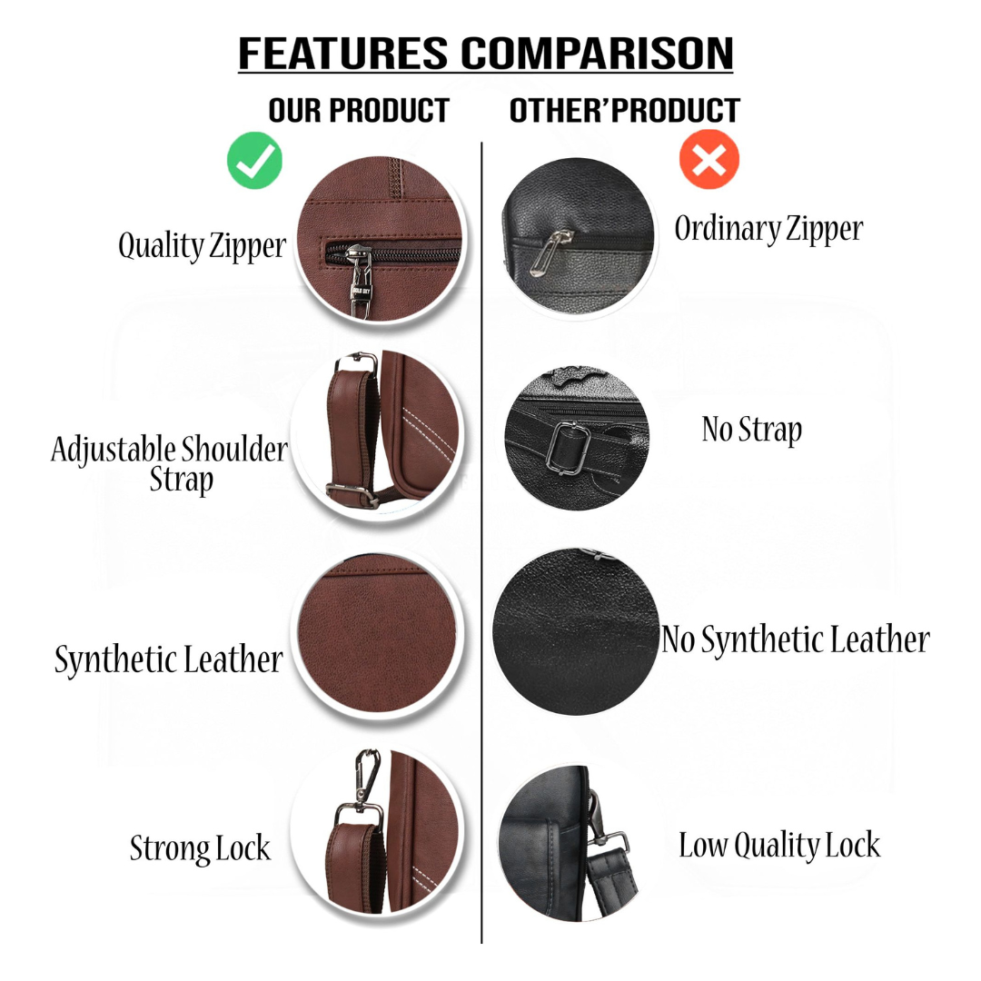 UrbanSplit Vegan Leather Messenger Bag