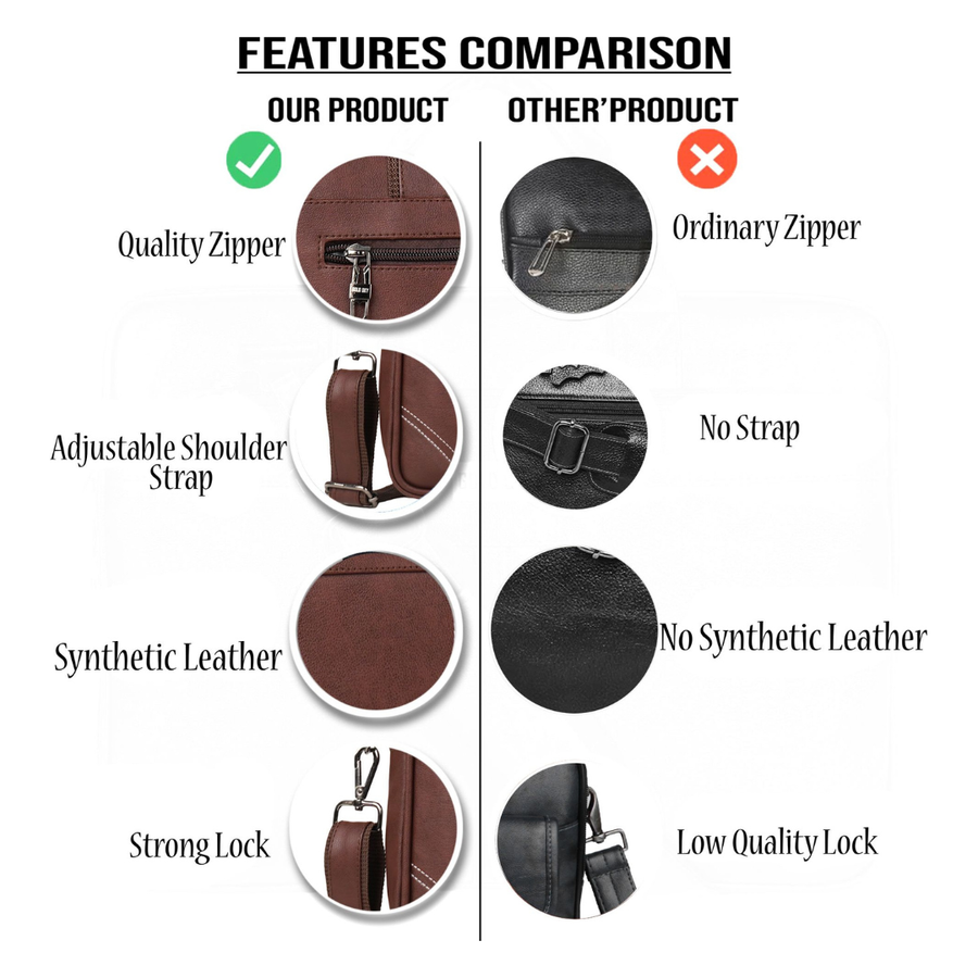 UrbanSplit Vegan Leather Messenger Bag