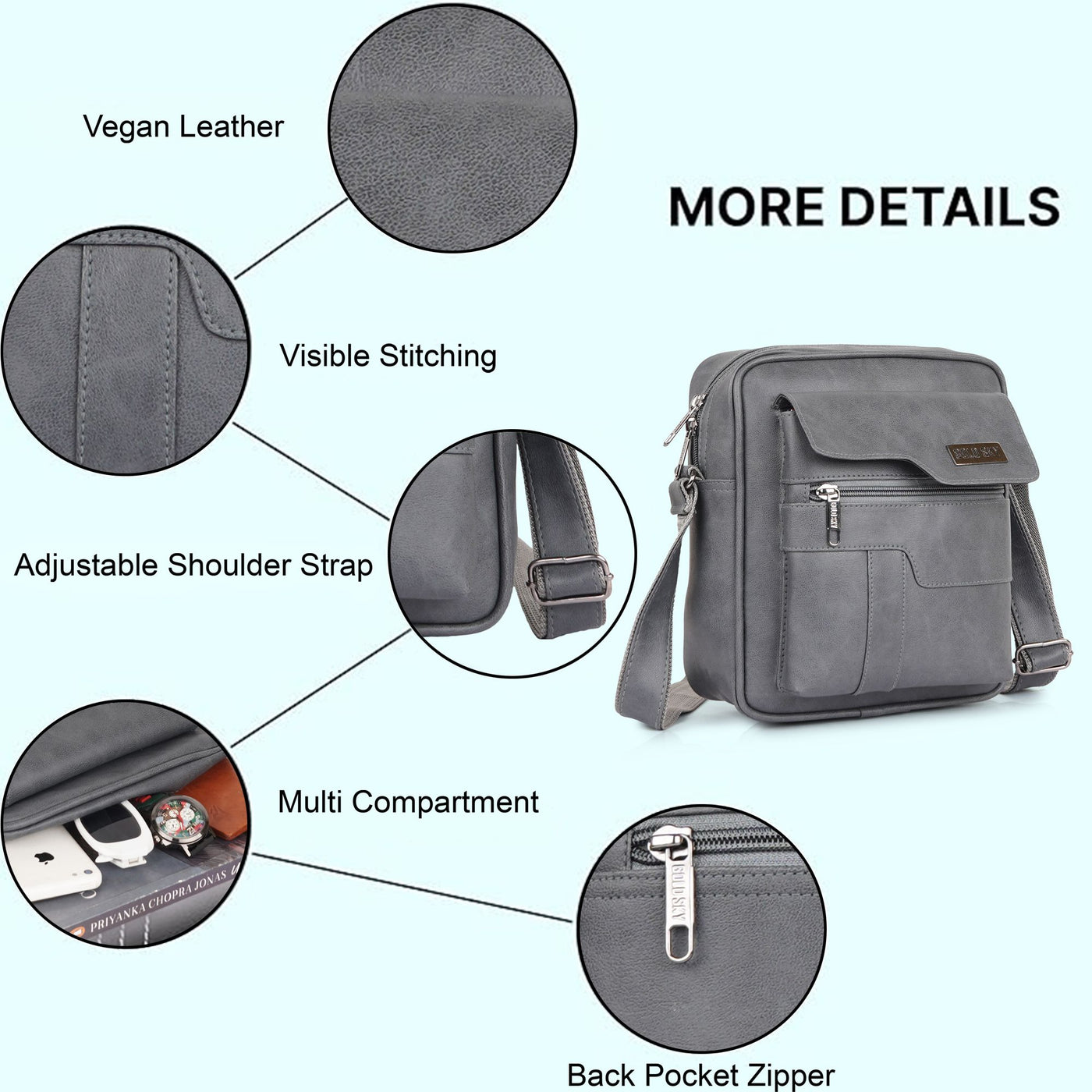 MetroEdge Premium Vegan Leather Sling Bag