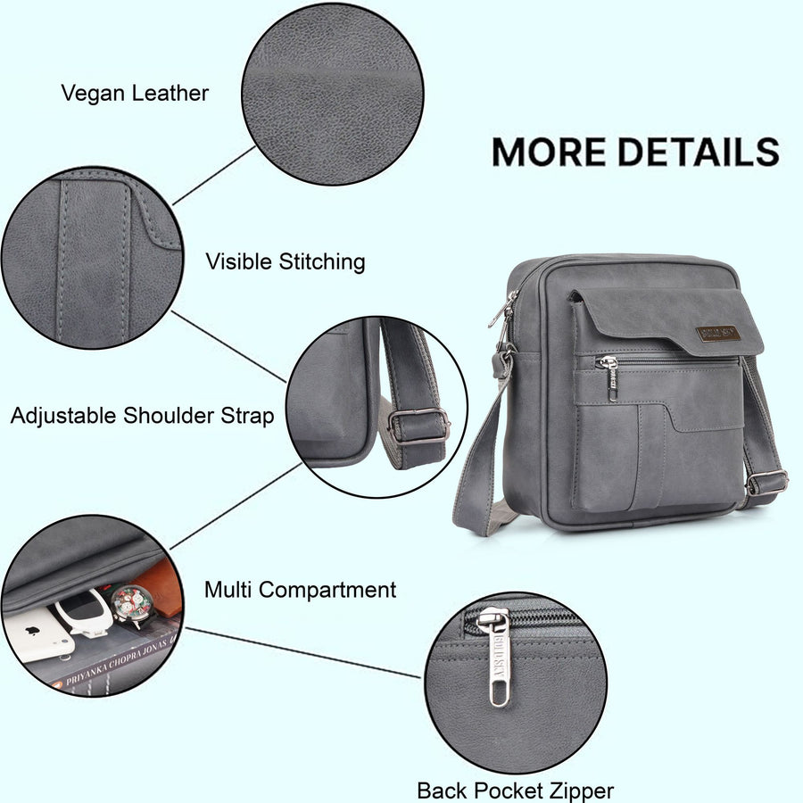 MetroEdge Premium Vegan Leather Sling Bag