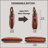 UrbanFlex Expandable Vegan Leather Messenger Bag