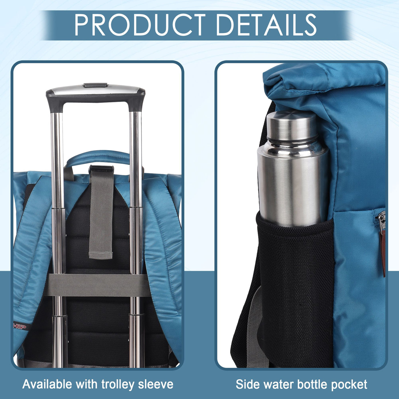 MIDSHIP Navigator 15" Nylon Roll Top Backpack - 15 L