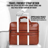 LuxCraft Expandable Vegan Leather Laptop Messenger Bag