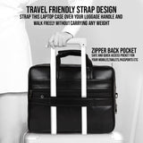 LuxCraft Expandable Vegan Leather Laptop Messenger Bag