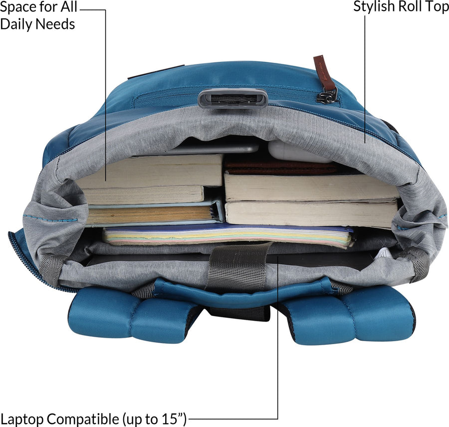 MIDSHIP Navigator 15" Nylon Roll Top Backpack - 15 L