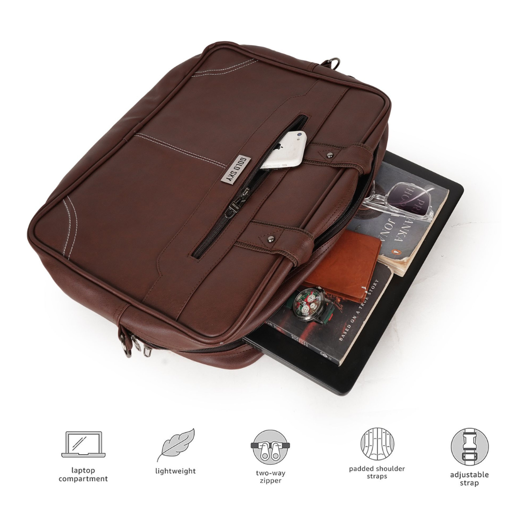 UrbanSplit Vegan Leather Messenger Bag