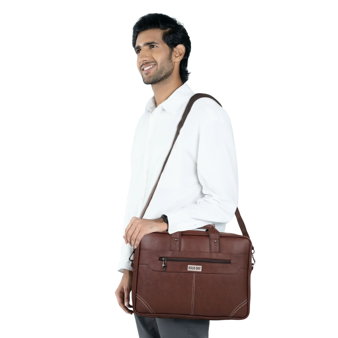 UrbanSplit Vegan Leather Messenger Bag