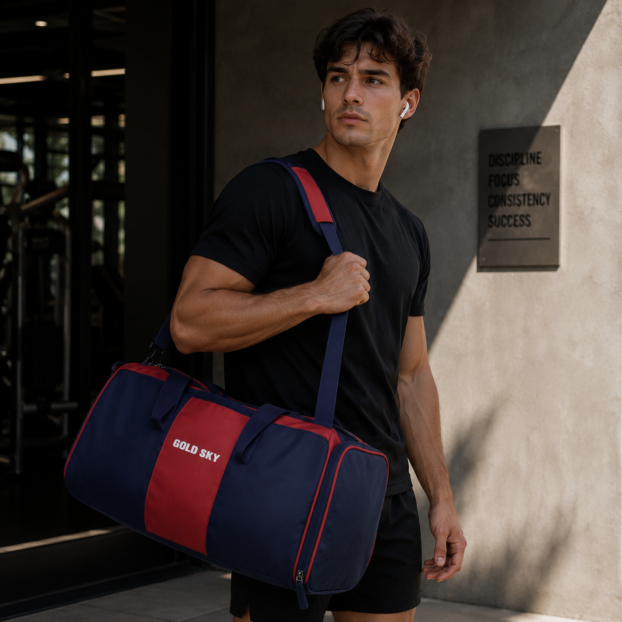 FitPro Polyester Gym Bag with Dedicated Shoe Pocket