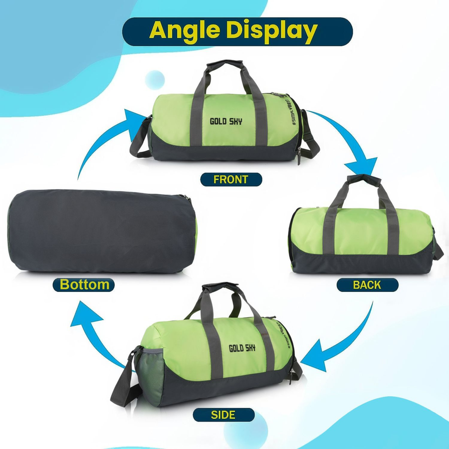 Aeris Polyester Gym Bag with Dedicated Shoe Compartment