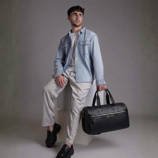 Noire Premium Vegan Leather Duffel Travel Bag