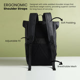 Vantior Premium Vegan Leather Roll Top Backpack