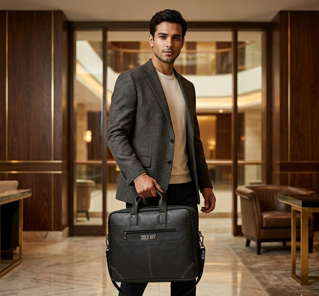 UrbanSplit Vegan Leather Messenger Bag