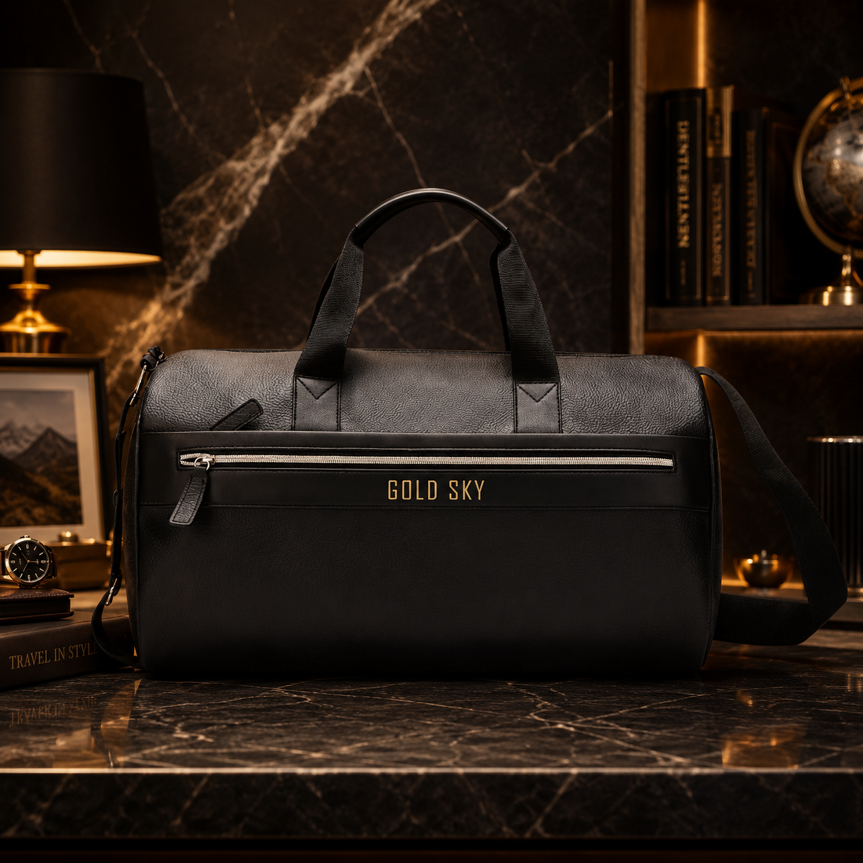 Noire Premium Vegan Leather Duffel Travel Bag