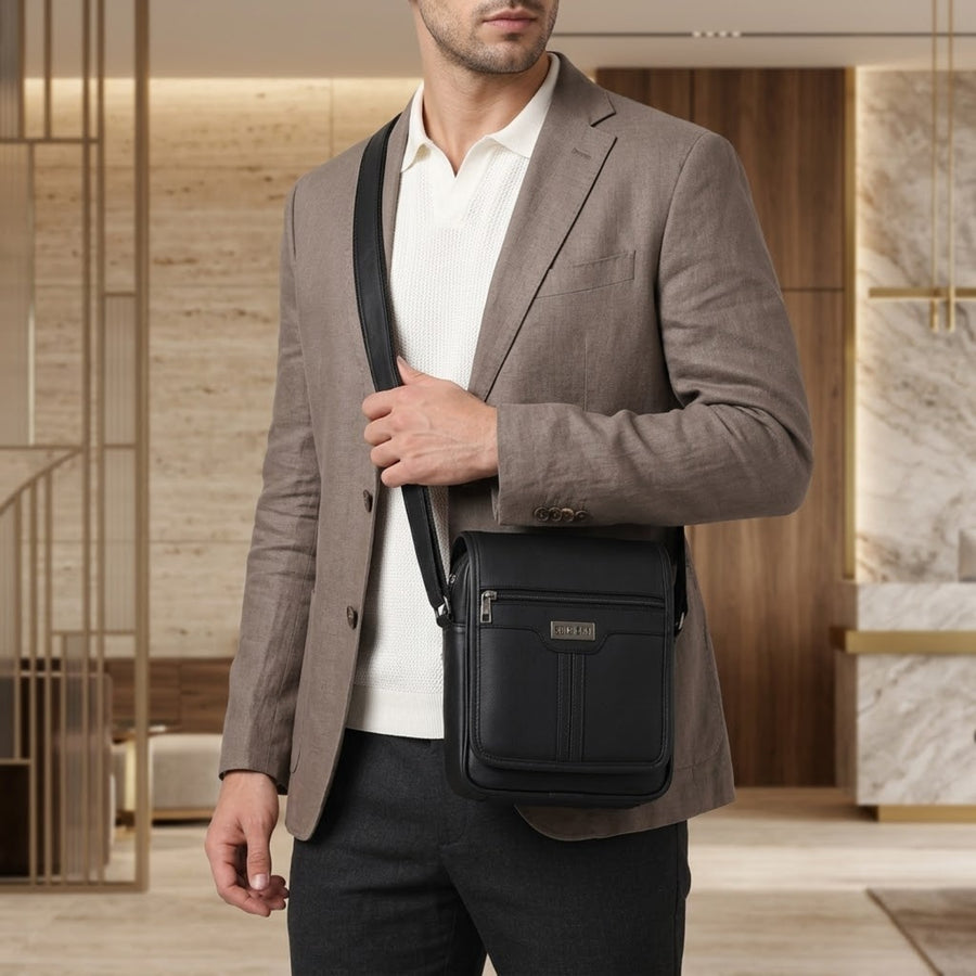 UrbanEdge Premium Vegan Leather Men’s Sling Bag