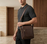 ModVault Premium PU Leather Men’s Sling Bag With Padded Tab Sleeve