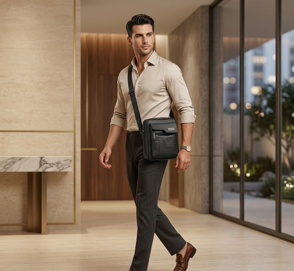 MetroEdge Premium Vegan Leather Sling Bag