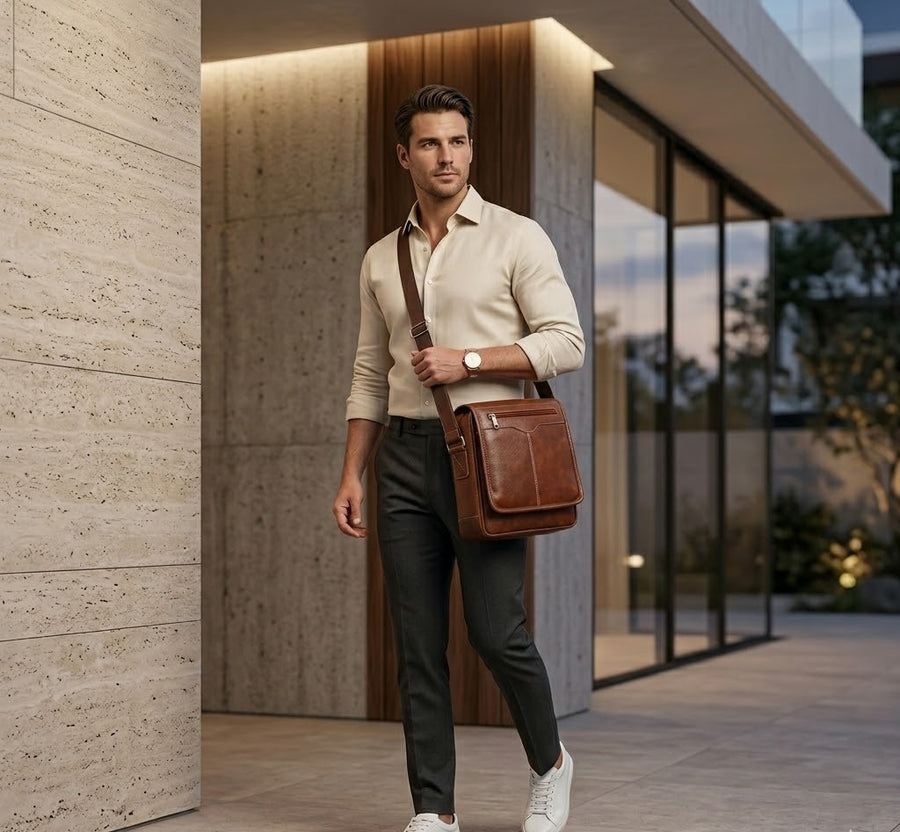 Shade PU Leather Men’s Sling Bag