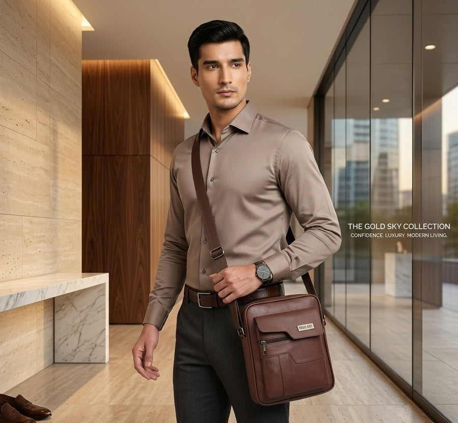 MetroEdge Premium Vegan Leather Sling Bag
