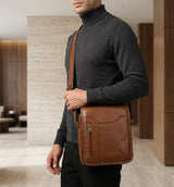 ModVault Premium PU Leather Men’s Sling Bag With Padded Tab Sleeve