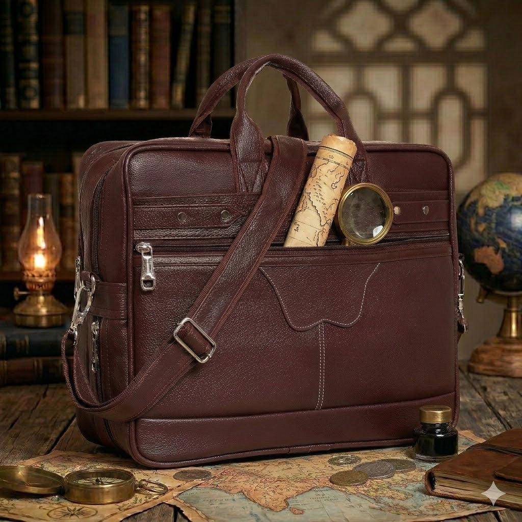 FlutterX Dual Compartment Expandable Laptop Messenger Office Bag