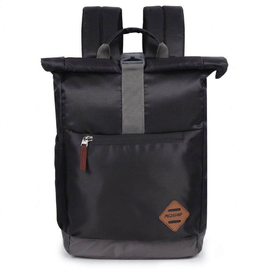 MIDSHIP Navigator 15" Nylon Roll Top Backpack - 15 L