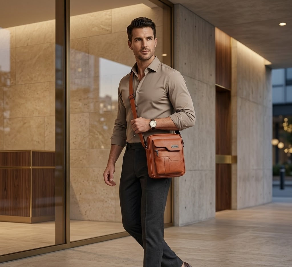 MetroEdge Premium Vegan Leather Sling Bag